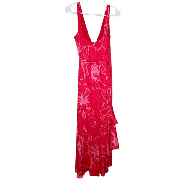 Hutch Anthropologie Ruffle Floral Wrap Dress Size Small In Red Floral Print - Picture 5 of 12